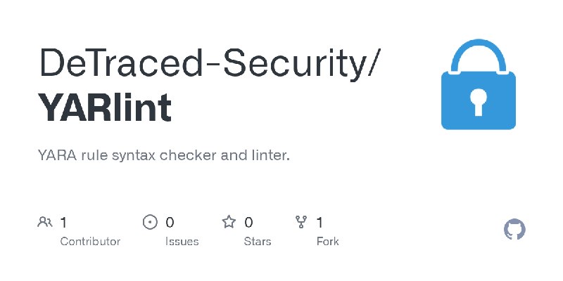 GitHub - DeTraced-Security/YARlint: YARA rule syntax checker and linter.