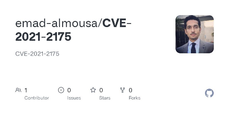 GitHub - emad-almousa/CVE-2021-2175: CVE-2021-2175