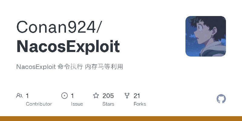 GitHub - Conan924/NacosExploit: NacosExploit 命令执行 内存马等利用