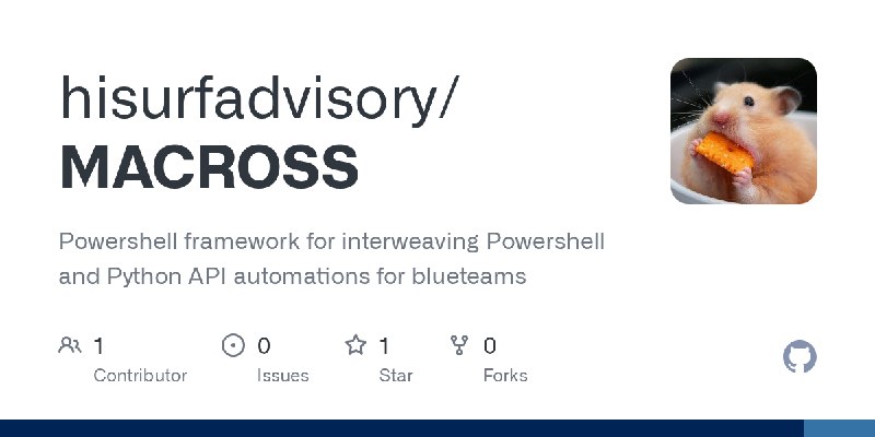 GitHub - hisurfadvisory/MACROSS: Powershell framework for interweaving Powershell and Python API automations for blueteams