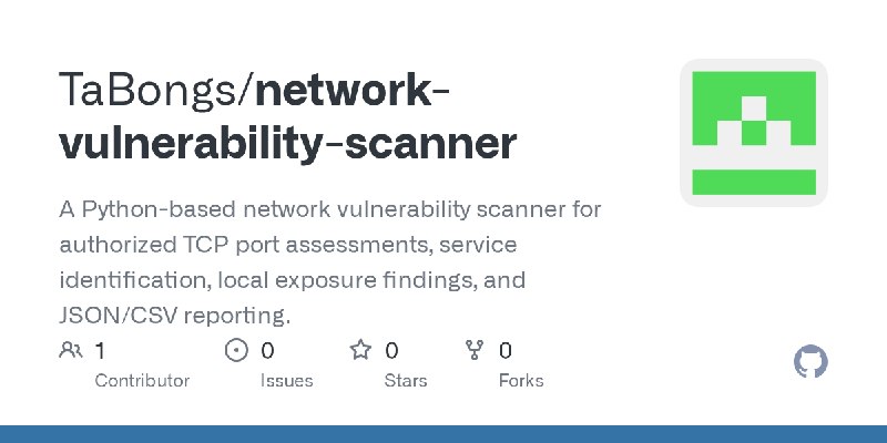 GitHub - TaBongs/network-vulnerability-scanner: A Python-based network vulnerability scanner for authorized TCP port assessments…