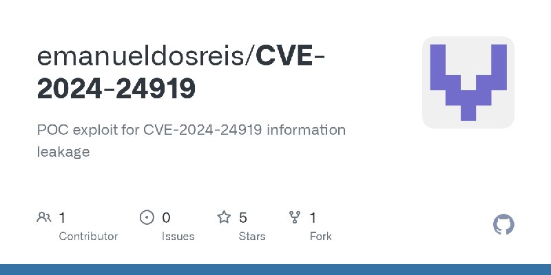 GitHub - emanueldosreis/CVE-2024-24919: POC exploit for CVE-2024-24919 information leakage