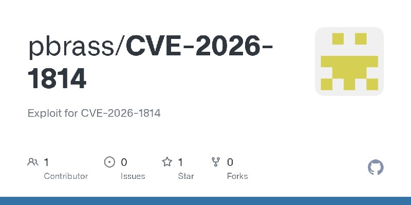 GitHub - pbrass/CVE-2026-1814: Exploit for CVE-2026-1814