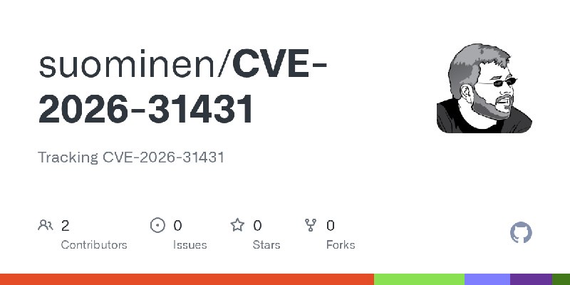 GitHub - suominen/CVE-2026-31431: Tracking CVE-2026-31431