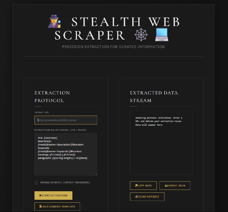 GitHub - Rusheesonu/Stealth-Scraper: Visual no-code web scraper for AI agents. Point, click, extract — or describe in plain English.…