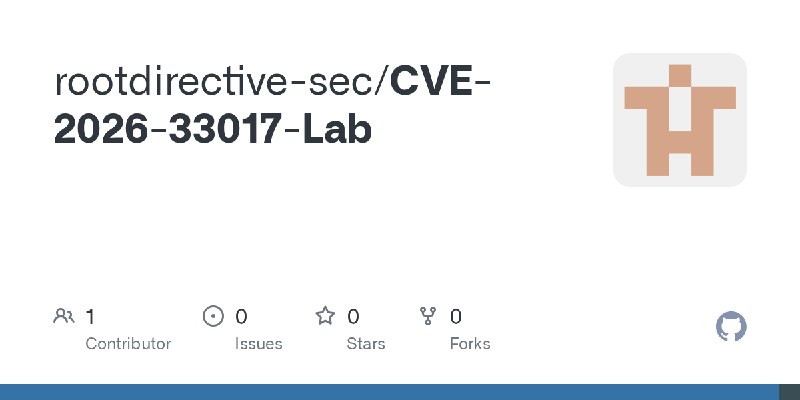 GitHub - rootdirective-sec/CVE-2026-33017-Lab