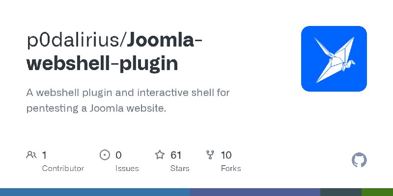 GitHub - p0dalirius/Joomla-webshell-plugin: A webshell plugin and interactive shell for pentesting a Joomla website.