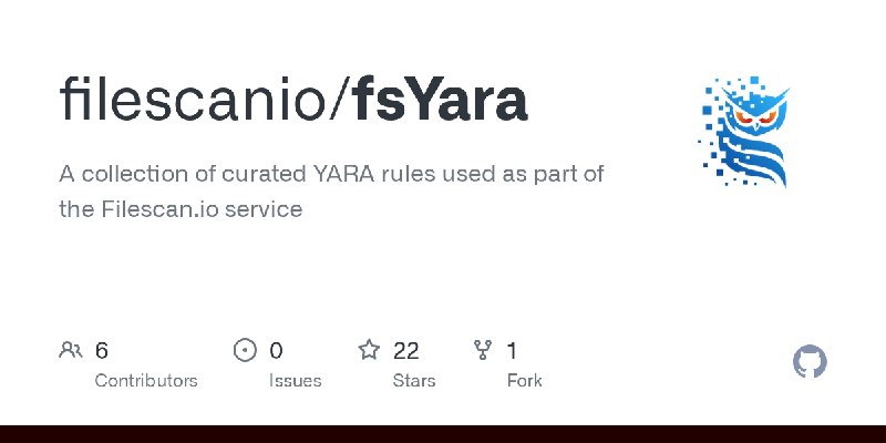 GitHub - filescanio/fsYara: A collection of curated YARA rules used as part of the Filescan.io service