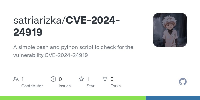GitHub - satriarizka/CVE-2024-24919: A simple bash and python script to check for the vulnerability CVE-2024-24919