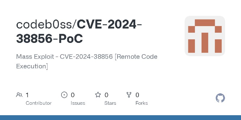 GitHub - codeb0ss/CVE-2024-38856-PoC: Mass Exploit - CVE-2024-38856 [Remote Code Execution]