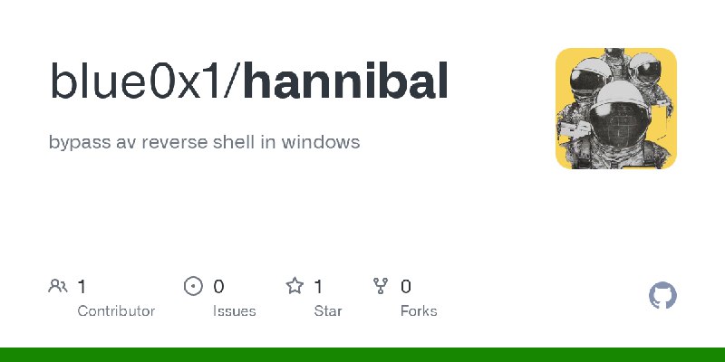 GitHub - blue0x1/hannibal: bypass av reverse shell in windows