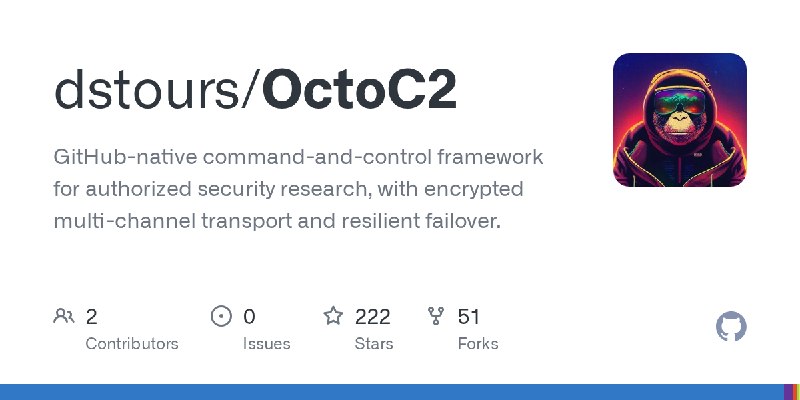 GitHub - dstours/OctoC2: GitHub-native command-and-control framework for authorized security research, with encrypted multi-channel…