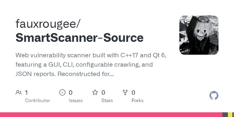 GitHub - fauxrougee/SmartScanner-Source: Web vulnerability scanner built with C++17 and Qt 6, featuring a GUI, CLI, configurable…