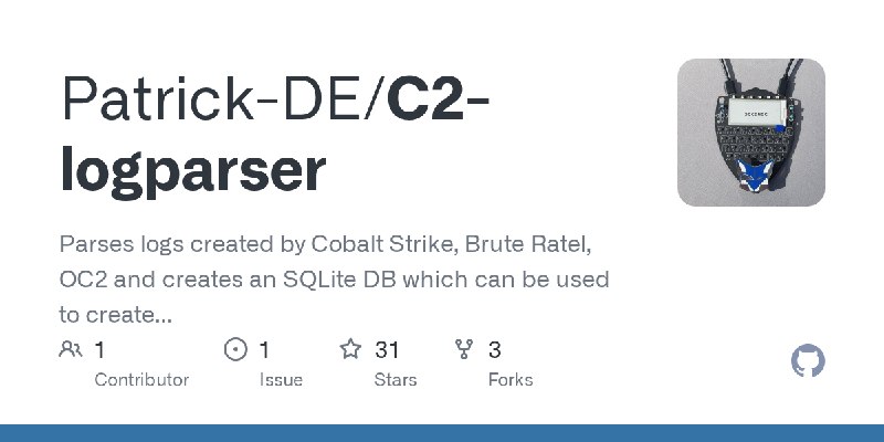 GitHub - Patrick-DE/C2-logparser: Parses logs created by Cobalt Strike, Brute Ratel, OC2 and creates an SQLite DB which can be…