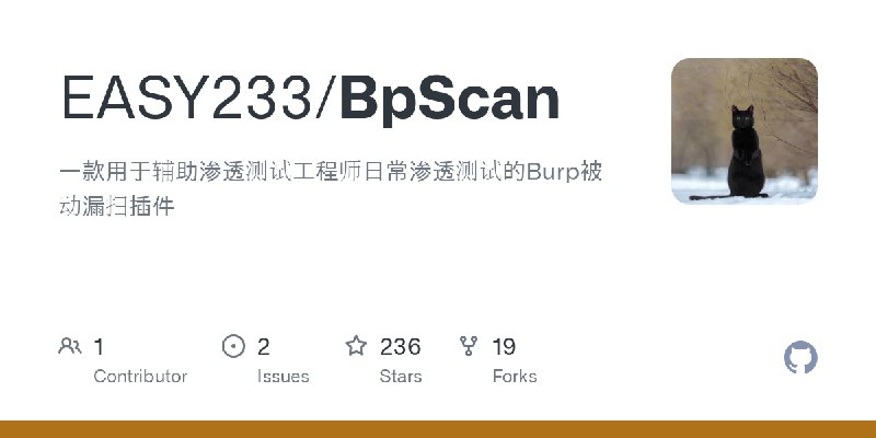 GitHub - EASY233/BpScan: 一款用于辅助渗透测试工程师日常渗透测试的Burp被动漏扫插件