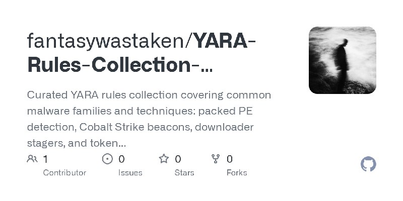 GitHub - fantasywastaken/YARA-Rules-Collection-Malware-Families: Curated YARA rules collection covering common malware families…