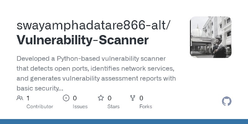 GitHub - swayamphadatare866-alt/Vulnerability-Scanner: Developed a Python-based vulnerability scanner that detects open ports,…