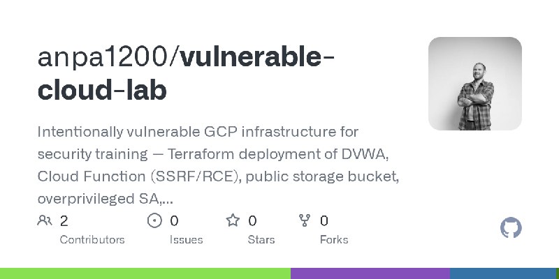 GitHub - anpa1200/vulnerable-cloud-lab: Intentionally vulnerable GCP infrastructure for security training — Terraform deployment…