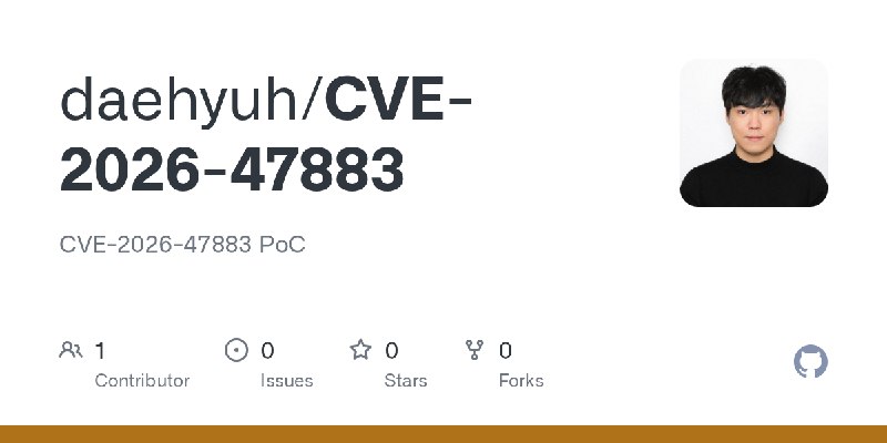 GitHub - daehyuh/CVE-2026-47883: CVE-2026-47883 PoC