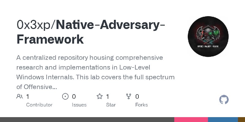 GitHub - 0x3xp/Native-Adversary-Framework: A centralized repository housing comprehensive research and implementations in Low-Level…