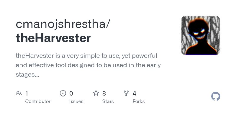 GitHub - cmanojshrestha/theHarvester: theHarvester is a very simple to use, yet powerful and effective tool designed to be used…