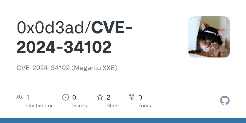 GitHub - 0x0d3ad/CVE-2024-34102: CVE-2024-34102 (Magento XXE)