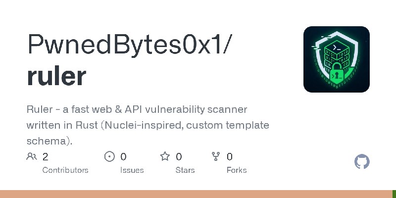 GitHub - PwnedBytes0x1/ruler: Ruler - a fast web & API vulnerability scanner written in Rust (Nuclei-inspired, custom template…