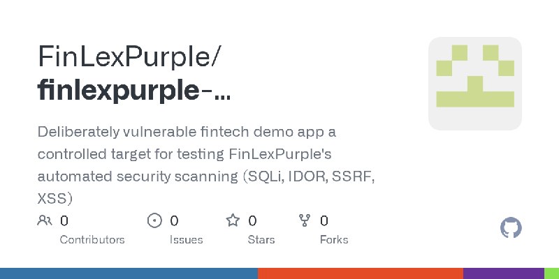 GitHub - FinLexPurple/finlexpurple-targetwebaap-0.3.0: Deliberately vulnerable fintech demo app a controlled target for testing…