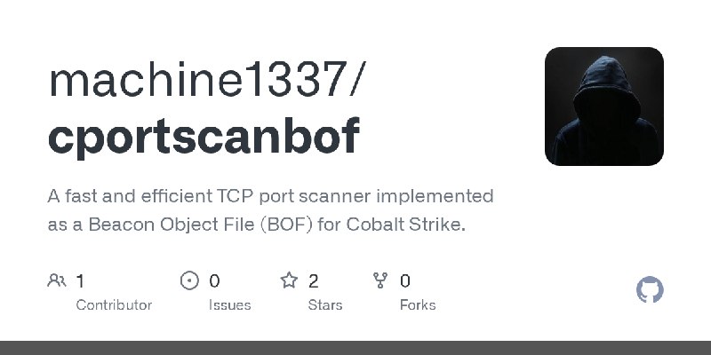 GitHub - machine1337/cportscanbof: A fast and efficient TCP port scanner implemented as a Beacon Object File (BOF) for Cobalt Strike.