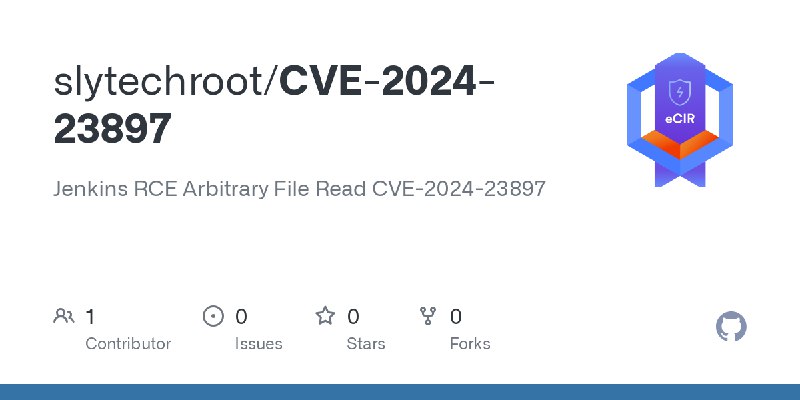 GitHub - slytechroot/CVE-2024-23897: Jenkins RCE Arbitrary File Read CVE-2024-23897
