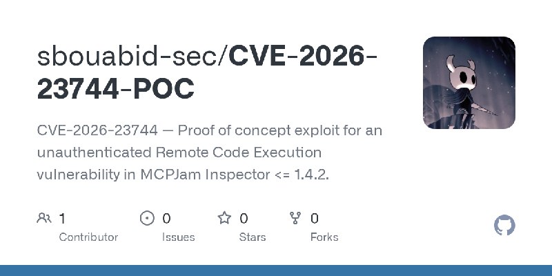 GitHub - sbouabid-sec/CVE-2026-23744-POC: CVE-2026-23744 — Proof of concept exploit for an unauthenticated Remote Code Execution…