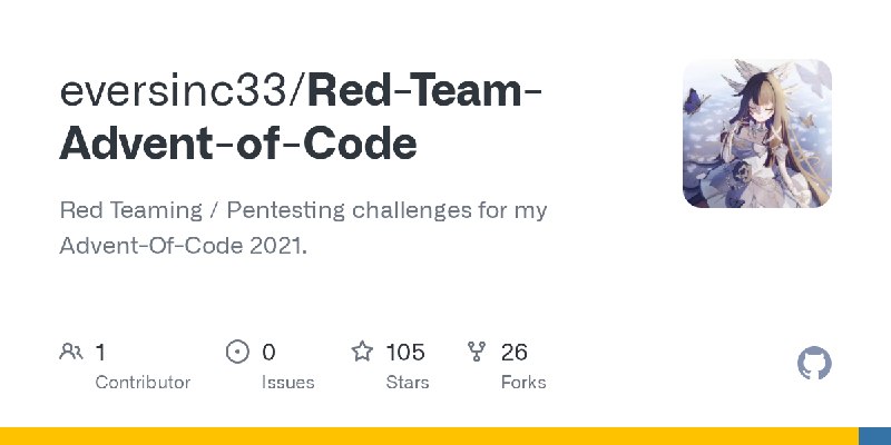 GitHub - eversinc33/Red-Team-Advent-of-Code: Red Teaming / Pentesting challenges for my Advent-Of-Code 2021.
