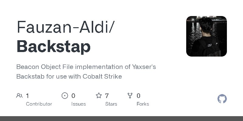 GitHub - Fauzan-Aldi/Backstap: Beacon Object File implementation of Yaxser's Backstab for use with Cobalt Strike