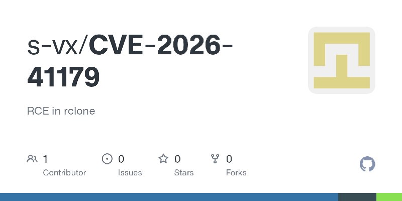 GitHub - s-vx/CVE-2026-41179: RCE in rclone