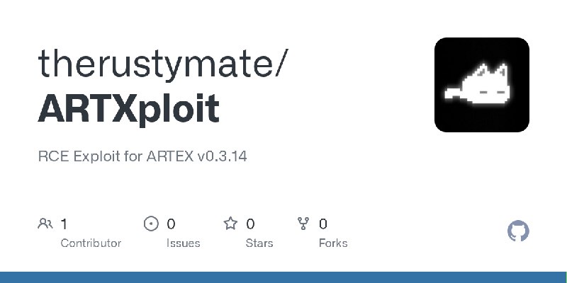 GitHub - therustymate/ARTXploit: RCE Exploit for ARTEX v0.3.14