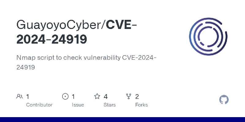GitHub - GuayoyoCyber/CVE-2024-24919: Nmap script to check vulnerability CVE-2024-24919