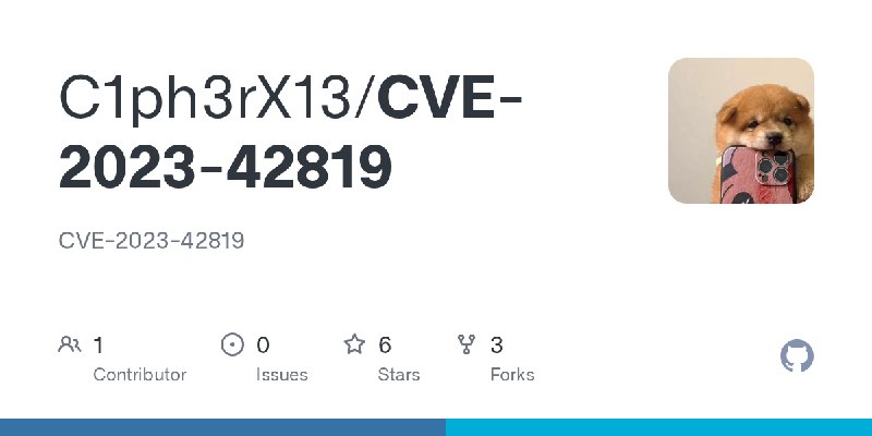 GitHub - C1ph3rX13/CVE-2023-42819: CVE-2023-42819