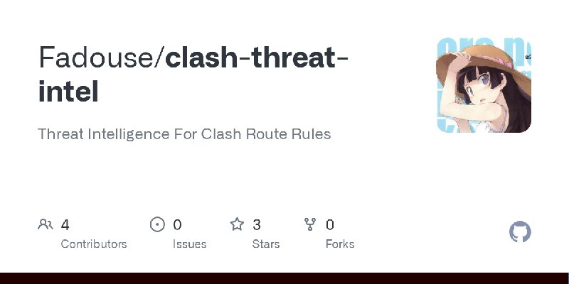 GitHub - Fadouse/clash-threat-intel: Threat Intelligence For Clash Route Rules