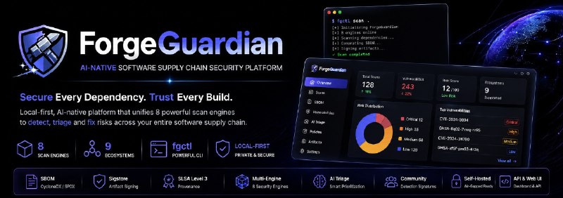 GitHub - Mah3Sec/ForgeGuardian: Local-first, AI-native Software Supply Chain Security Platform
