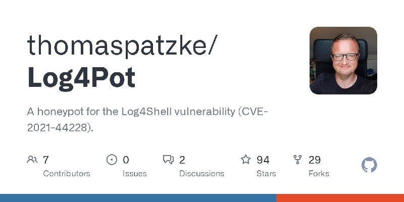 GitHub - thomaspatzke/Log4Pot: A honeypot for the Log4Shell vulnerability (CVE-2021-44228).