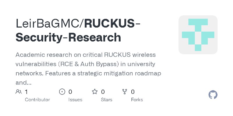 GitHub - LeirBaGMC/RUCKUS-Security-Research: Academic research on critical RUCKUS wireless vulnerabilities (RCE & Auth Bypass)…