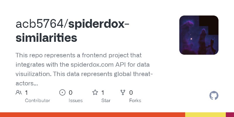 GitHub - acb5764/spiderdox-similarities: This repo represents a frontend project that integrates with the spiderdox.com API for…
