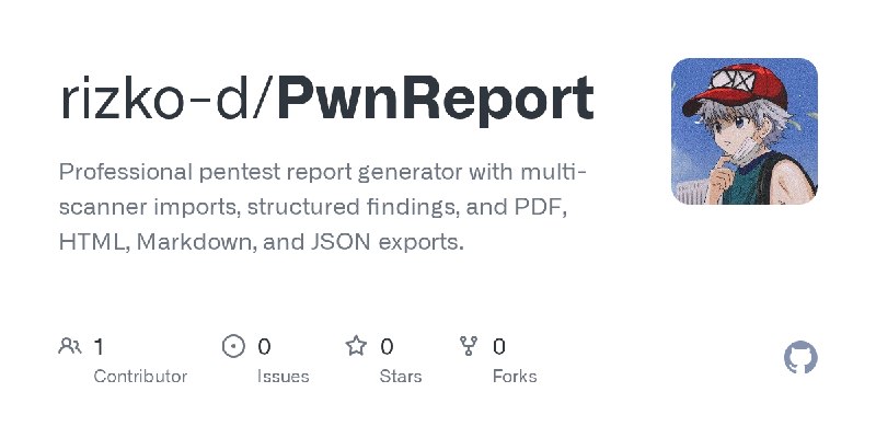 GitHub - rizko-d/PwnReport: Professional pentest report generator with multi-scanner imports, structured findings, and PDF, HTML…