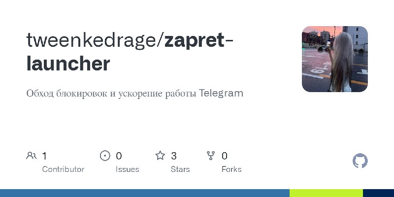 GitHub - tweenkedrage/zapret-launcher: Обход блокировок и ускорение работы Telegram