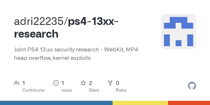 GitHub - adri22235/ps4-13xx-research: Joint PS4 13.xx security research - WebKit, MP4 heap overflow, kernel exploits