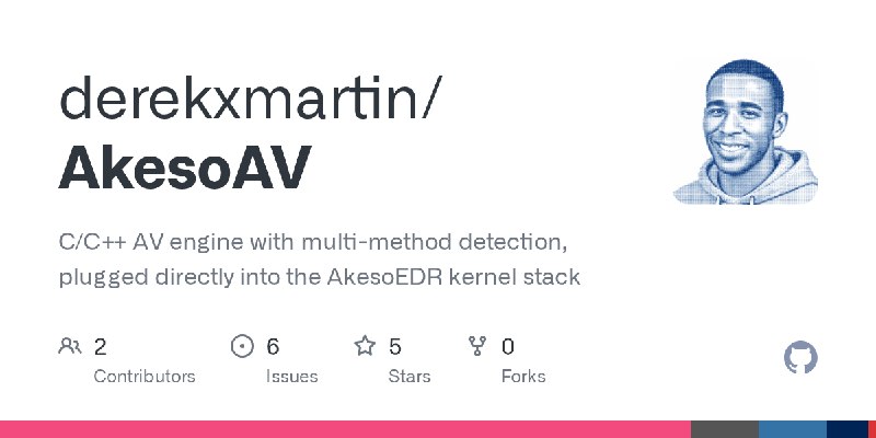GitHub - derekxmartin/AkesoAV: C/C++ AV engine with multi-method detection, plugged directly into the AkesoEDR kernel stack