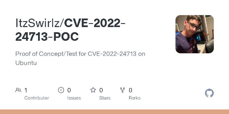 GitHub - ItzSwirlz/CVE-2022-24713-POC: Proof of Concept/Test for CVE-2022-24713 on Ubuntu