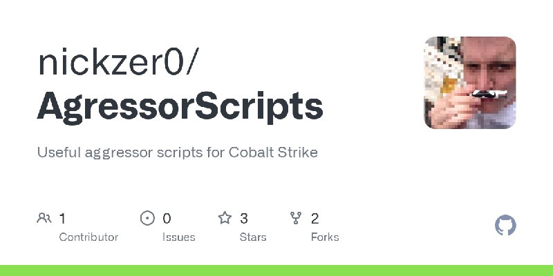 GitHub - nickzer0/AgressorScripts: Useful aggressor scripts for Cobalt Strike