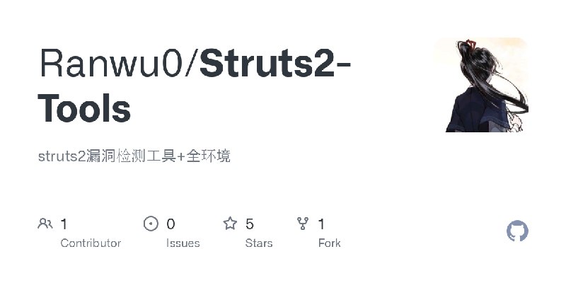 GitHub - Ranwu0/Struts2-Tools: struts2漏洞检测工具+全环境