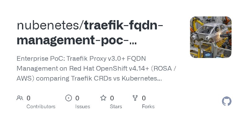 GitHub - nubenetes/traefik-fqdn-management-poc-openshift-aws: Enterprise PoC: Traefik Proxy v3.0+ FQDN Management on Red Hat OpenShift…